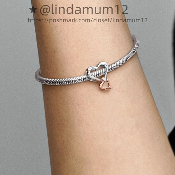 Pandora Two-tone Openwork Infinity Heart Charm - Picture 4 of 5